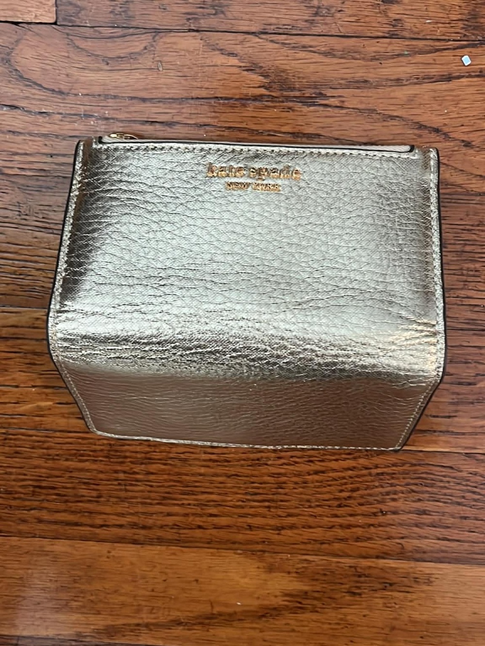 kate spade metallic gold pebbled wallet